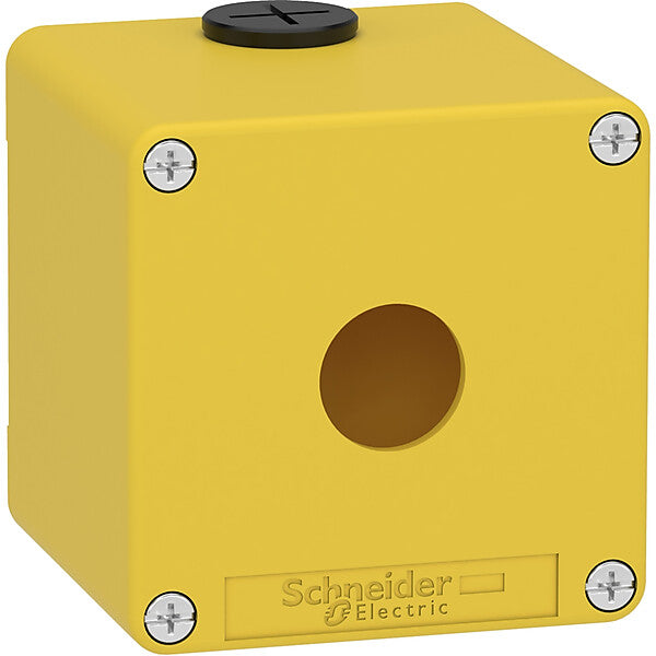 Schneider Electric Leergehäuse XAP, Metall gelb, für Not-Aus/Ha XAPK1501